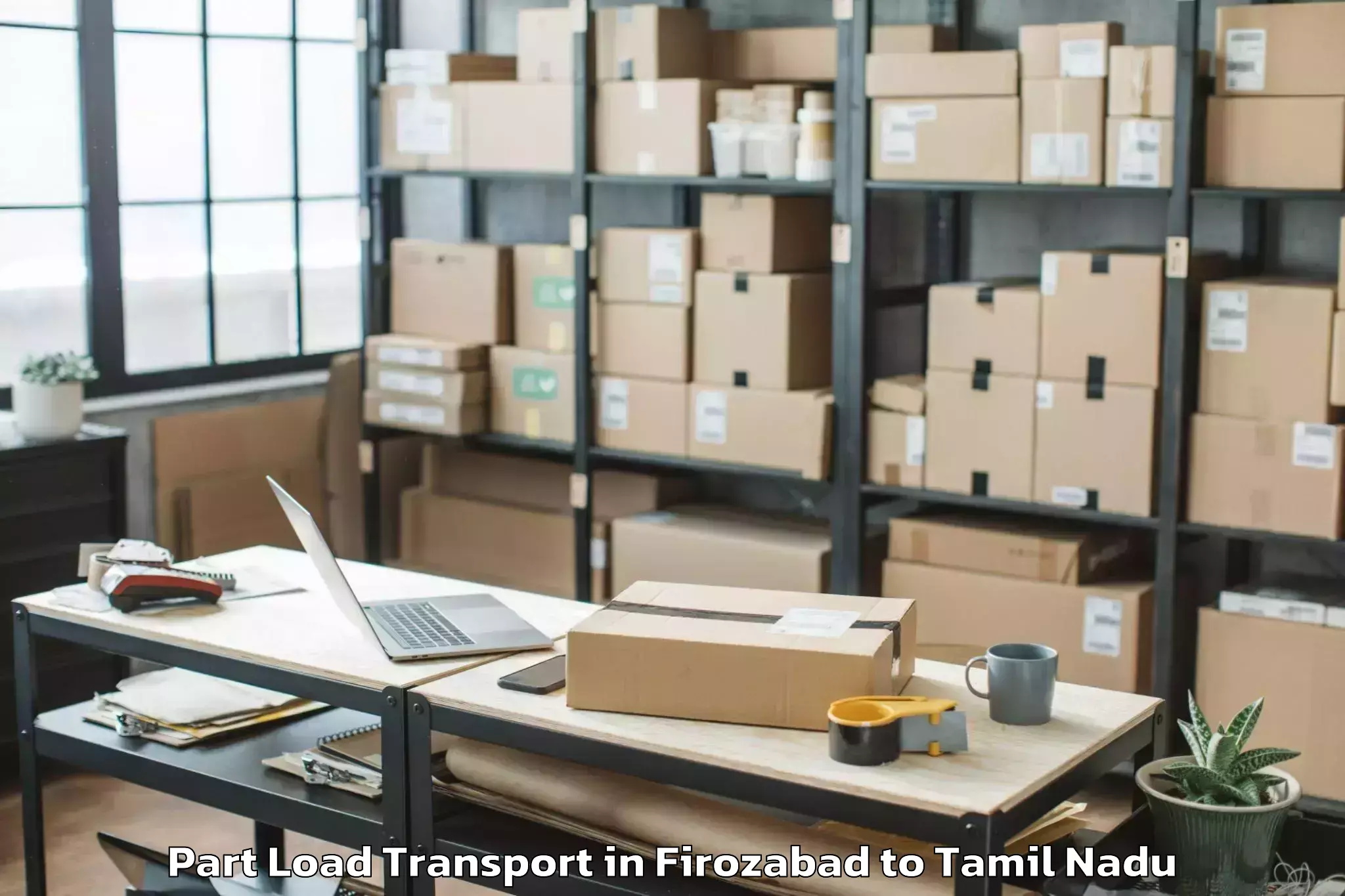 Book Firozabad to Tiruvottiyur Part Load Transport Online